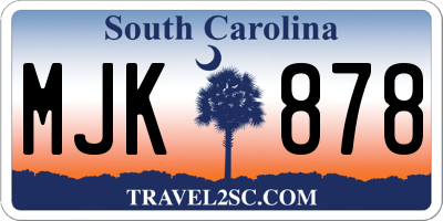 SC license plate MJK878