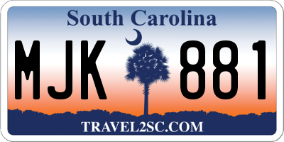SC license plate MJK881