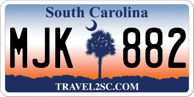SC license plate MJK882