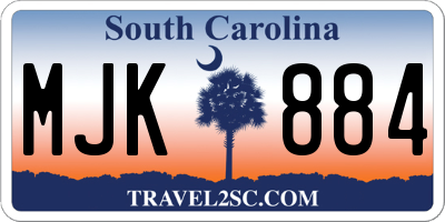 SC license plate MJK884