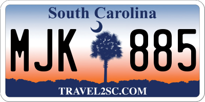 SC license plate MJK885