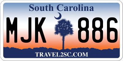 SC license plate MJK886