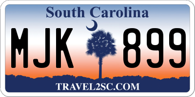 SC license plate MJK899