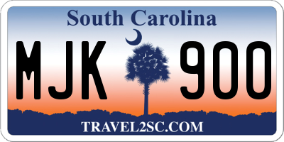 SC license plate MJK900