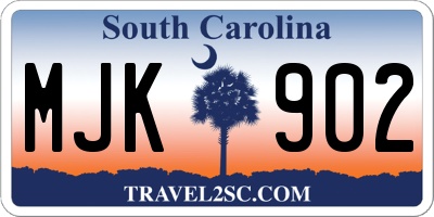 SC license plate MJK902