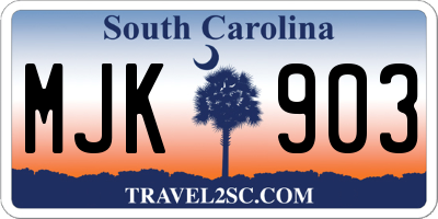 SC license plate MJK903
