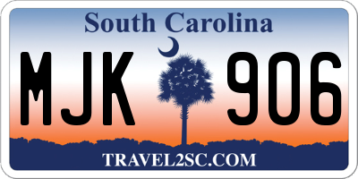 SC license plate MJK906