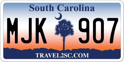 SC license plate MJK907