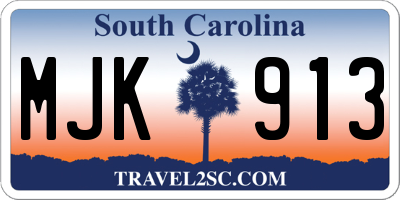 SC license plate MJK913