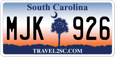SC license plate MJK926