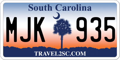 SC license plate MJK935