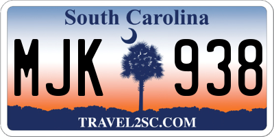 SC license plate MJK938