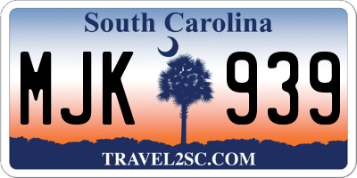 SC license plate MJK939