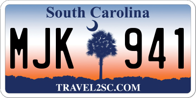 SC license plate MJK941
