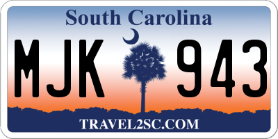 SC license plate MJK943