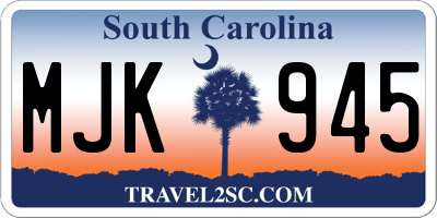 SC license plate MJK945