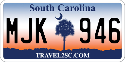 SC license plate MJK946
