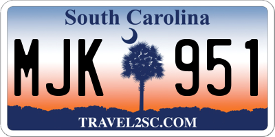 SC license plate MJK951