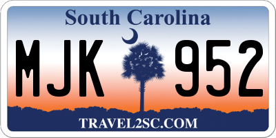 SC license plate MJK952