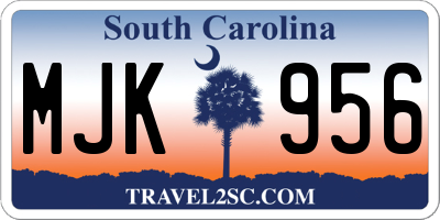 SC license plate MJK956