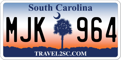 SC license plate MJK964