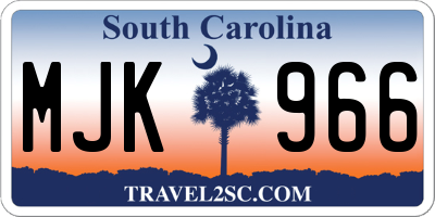 SC license plate MJK966