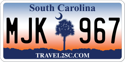 SC license plate MJK967