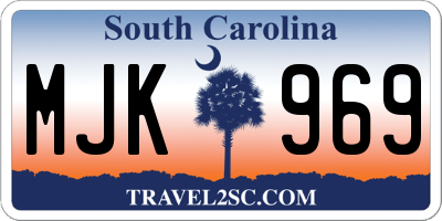 SC license plate MJK969