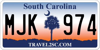 SC license plate MJK974