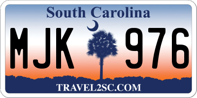 SC license plate MJK976