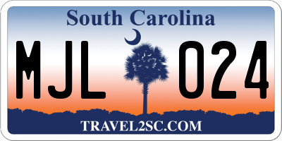 SC license plate MJL024