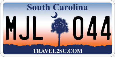 SC license plate MJL044