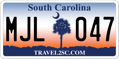 SC license plate MJL047
