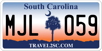 SC license plate MJL059