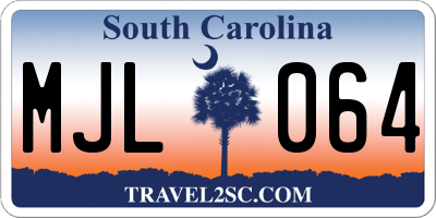 SC license plate MJL064