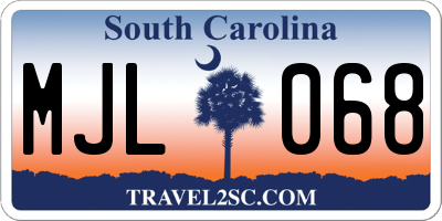 SC license plate MJL068