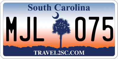 SC license plate MJL075