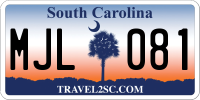 SC license plate MJL081