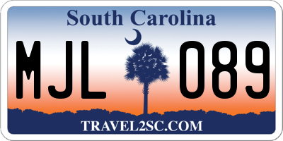 SC license plate MJL089