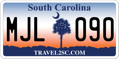SC license plate MJL090