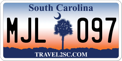 SC license plate MJL097