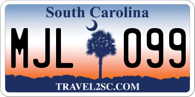 SC license plate MJL099