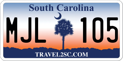 SC license plate MJL105