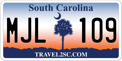 SC license plate MJL109