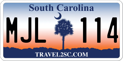 SC license plate MJL114