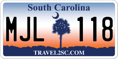 SC license plate MJL118