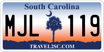 SC license plate MJL119