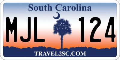 SC license plate MJL124