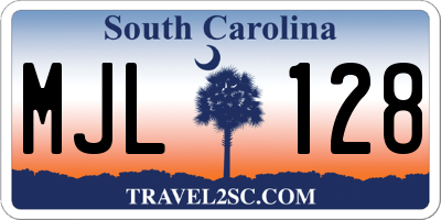 SC license plate MJL128