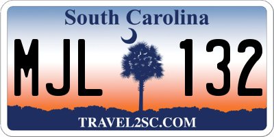 SC license plate MJL132